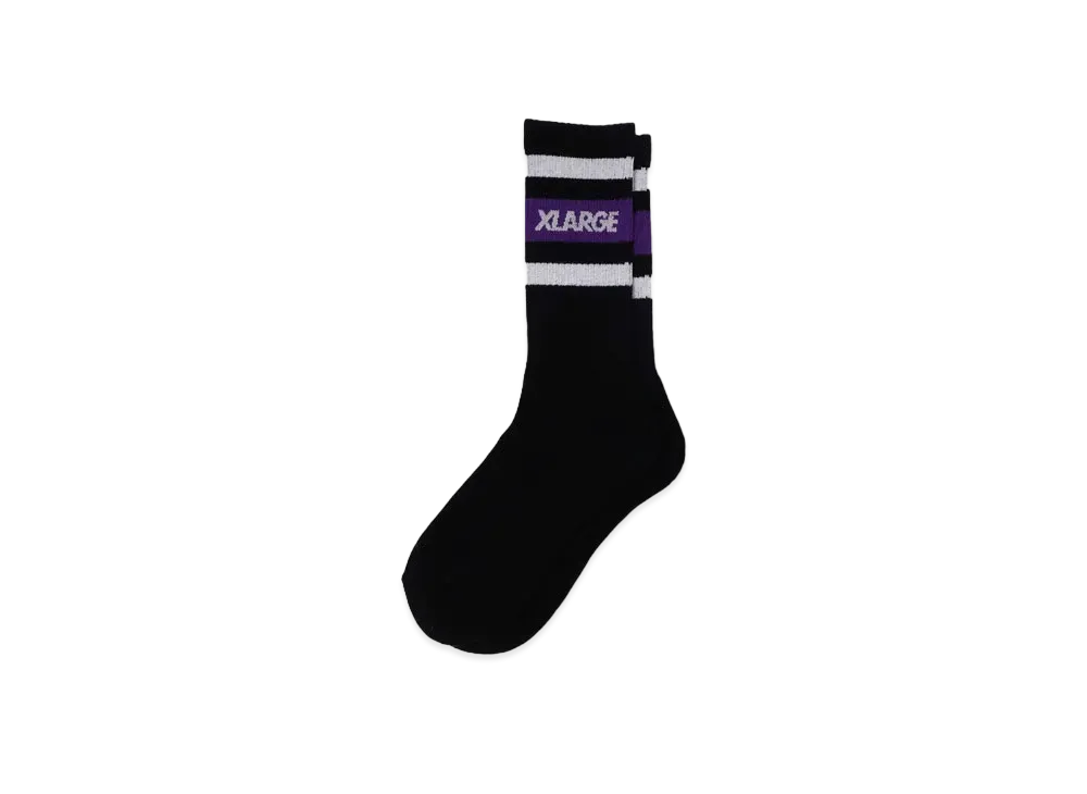 XLARGE Striped Socks "Black"