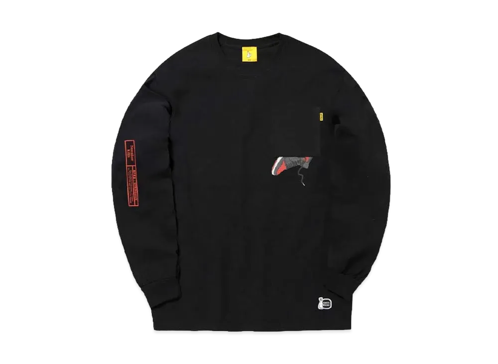 SNKRDUNK collaboration with #FR2 Sneaker kills Long sleeve T-shirt "Black×Red"