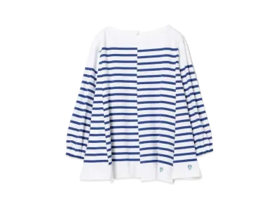 ORCIVAL x BEAMS COUTURE / A-Line Tops "Blue Border"