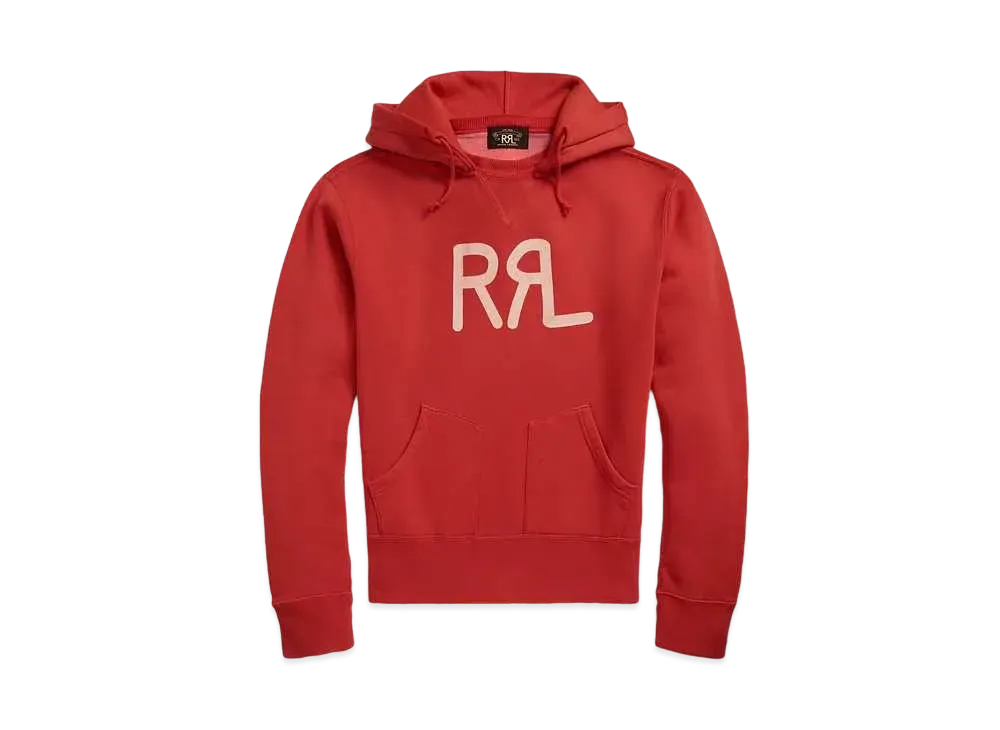 RRL Ralph Lauren Logo Fleece Hoodie "Red"