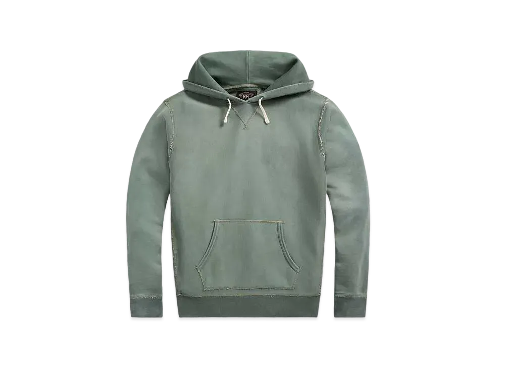 RRL Ralph Lauren Garment-Dyed Fleece Hoodie "Green"