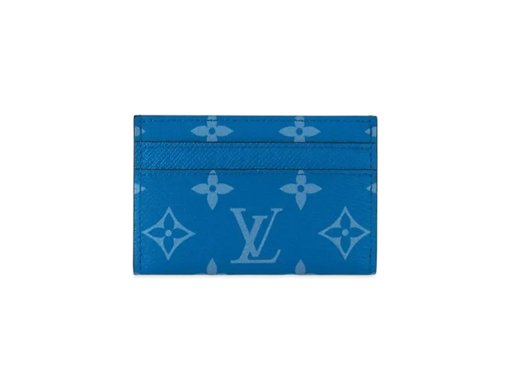 Louis Vuitton Porte Cartes Double Taigarama "Blue"
