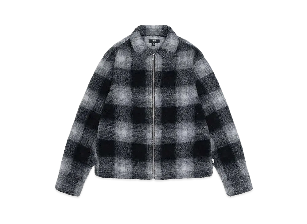 Stussy Zip Sherpa Shadow Plaid "Black"
