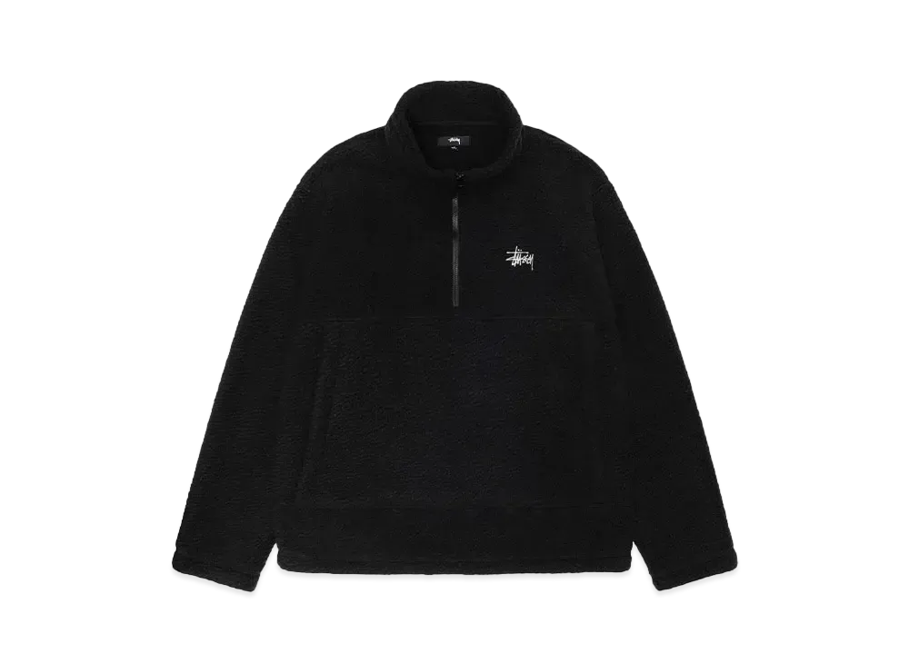 Stussy Half Zip Mock Polar Fleece "Black"