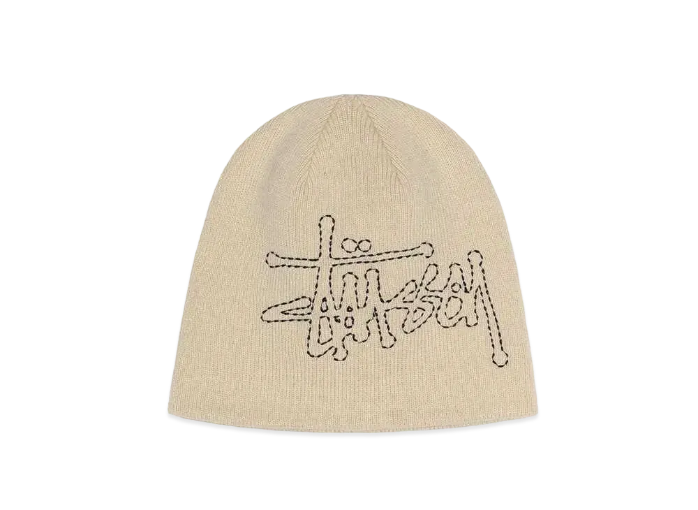 Stussy Stitch Basic Logo Skullcap "Sand"