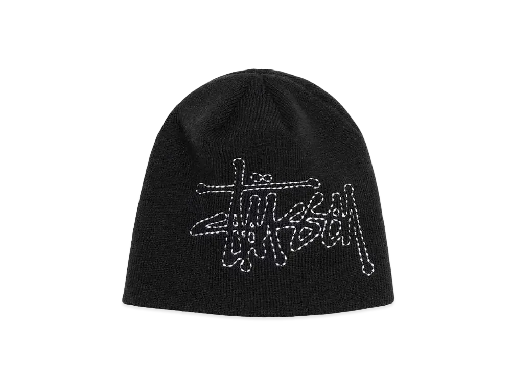 Stussy Stitch Basic Logo Skullcap "Black"