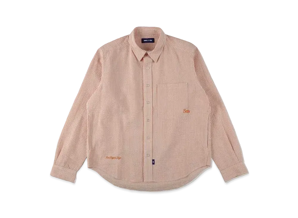 WIND AND SEA Seersuker Stripe Shirt "Orange"