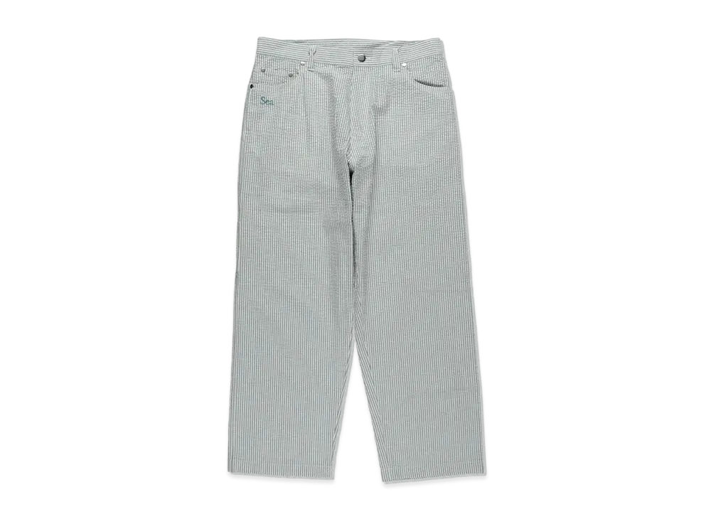 WIND AND SEA Seersuker Stripe Painter Pants "Green"