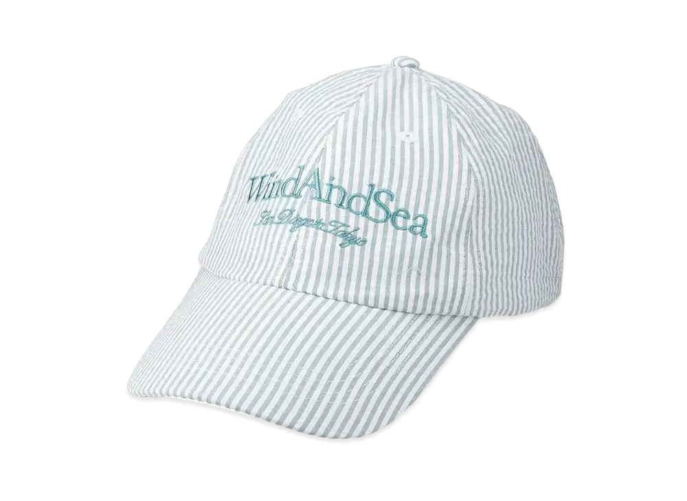 WIND AND SEA Seersuker Stripe Cap "Green"