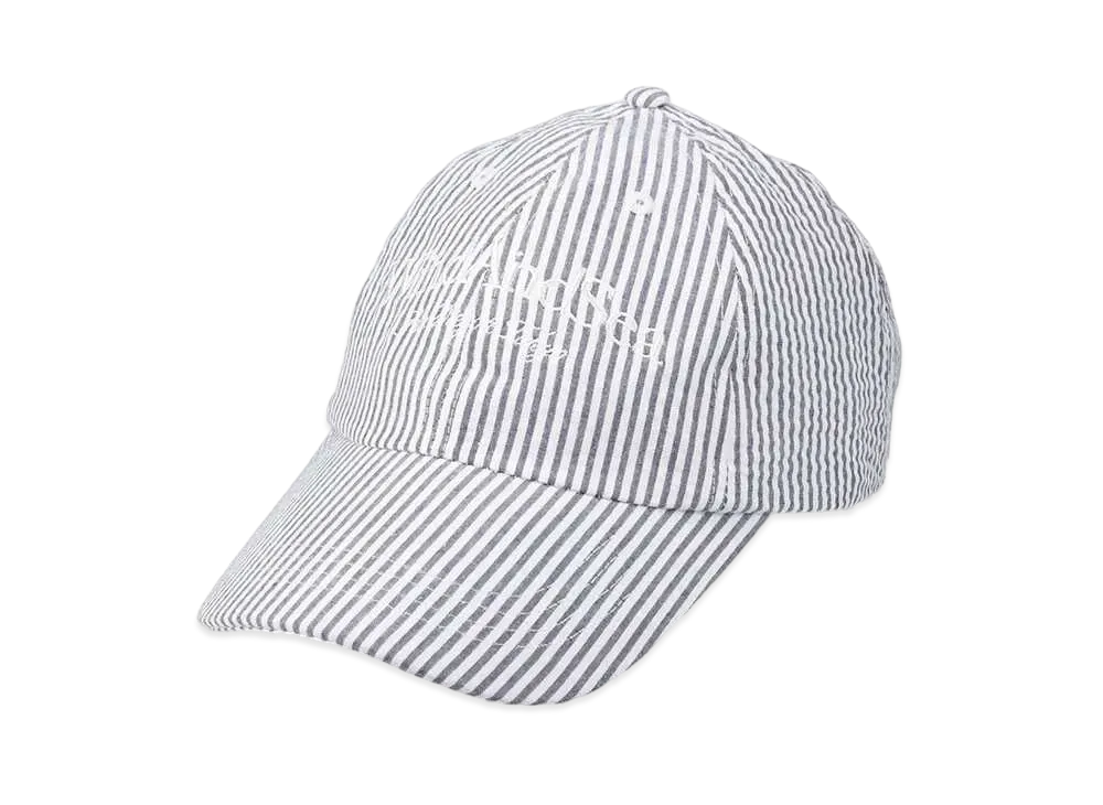 WIND AND SEA Seersuker Stripe Cap "Navy"