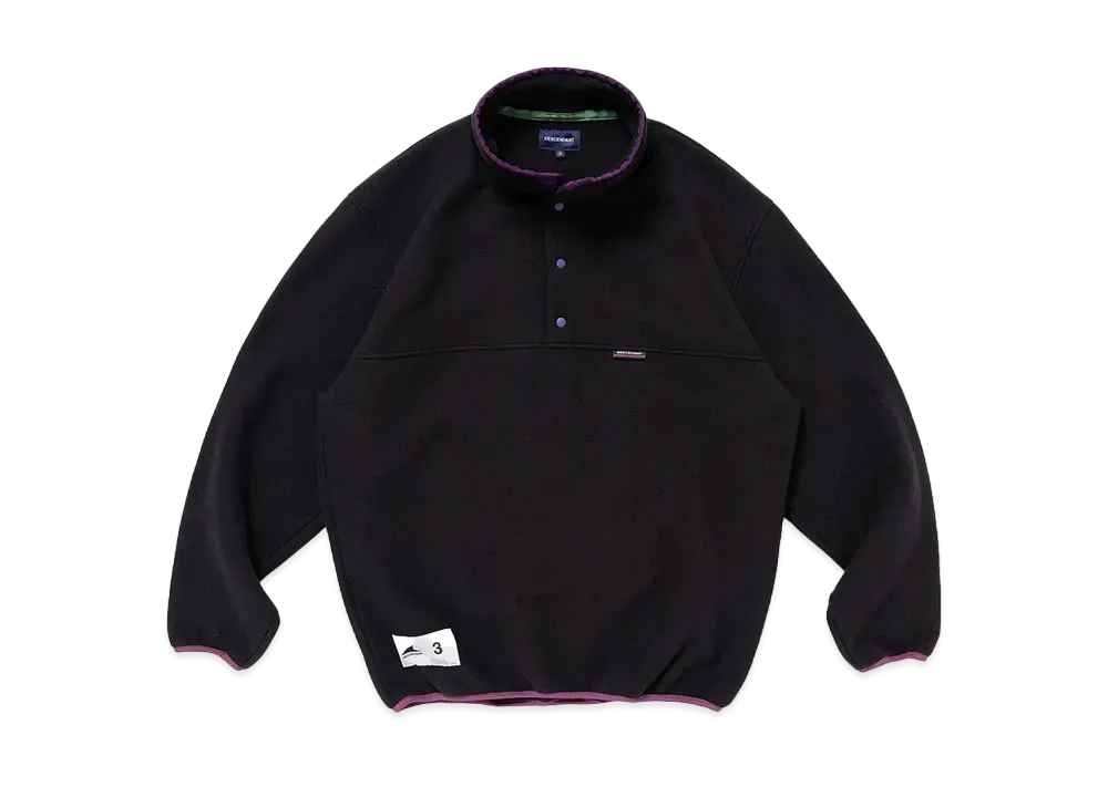 DESCENDANT Humming Fleece Pullover "Black"