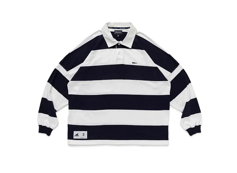 DESCENDANT Buoy Stripe Polo LS "Navy"