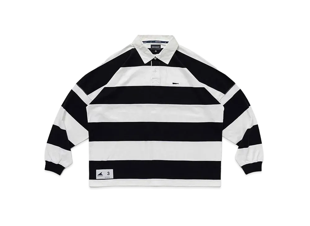 DESCENDANT Buoy Stripe Polo LS "Black"