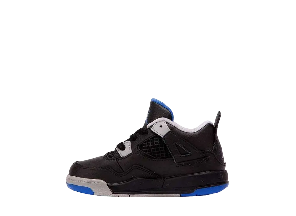 Nike TD Air Jordan 4 Retro "Black Soar Matte/Silver White"