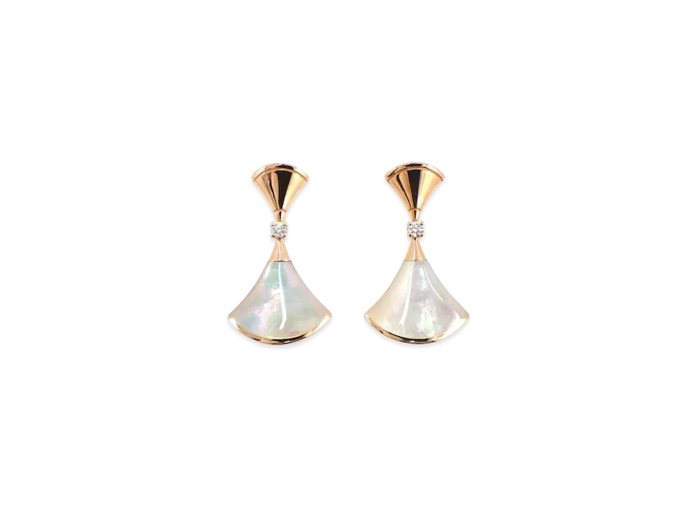BVLGARI Divas Dream Earrings Diamond Mother of Pearl "Pink Gold"