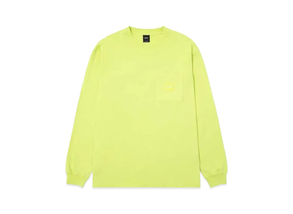 HUF Spring 24 Od Box Logo Pocket Ls Tee "Hot Lime"