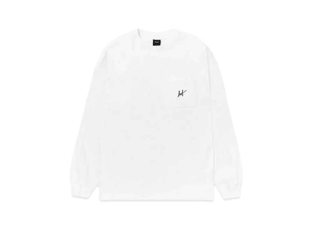 HUF Spring 24 Od Script Pocket Ls Tee "White"
