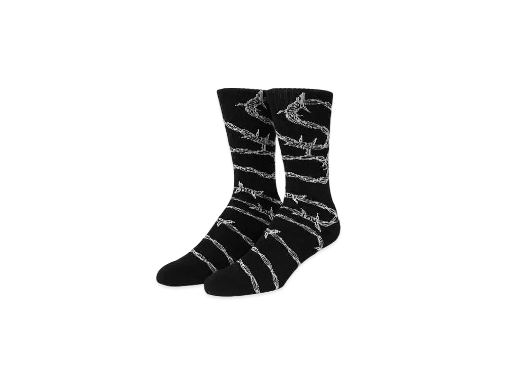 HUF Spring 24 Barbed Wire Crew Socks "Black"