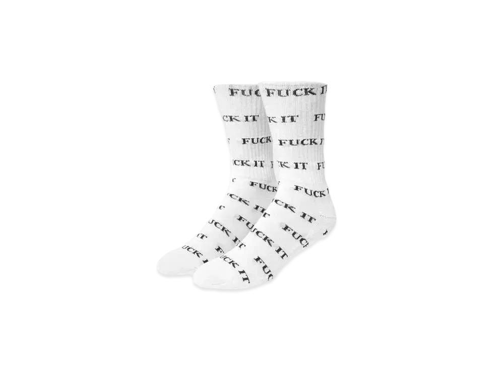 HUF Spring 24 Fuck It Socks "White"
