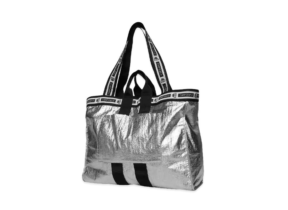 TAUPE KAPPA EX NYLON WASHER BIG TOTE "SILVER"
