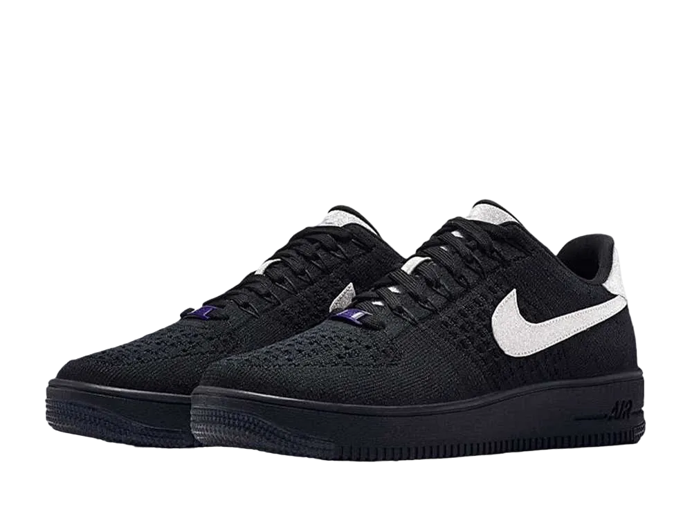 Nike Air Force 1 Ultra Flyknit Low Knit "Black/Metallic Silver"