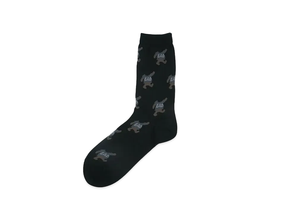 LAD MUSICIAN SOCKS LAD BEAR PAINTING "BLACK x GRAY"