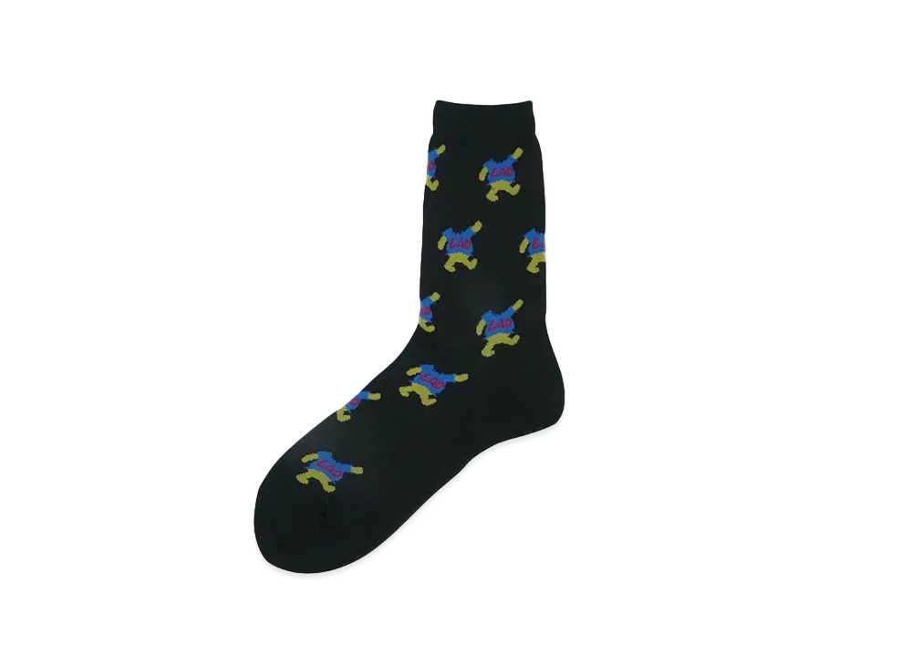 LAD MUSICIAN SOCKS LAD BEAR PAINTING "BLACK x BLUE"