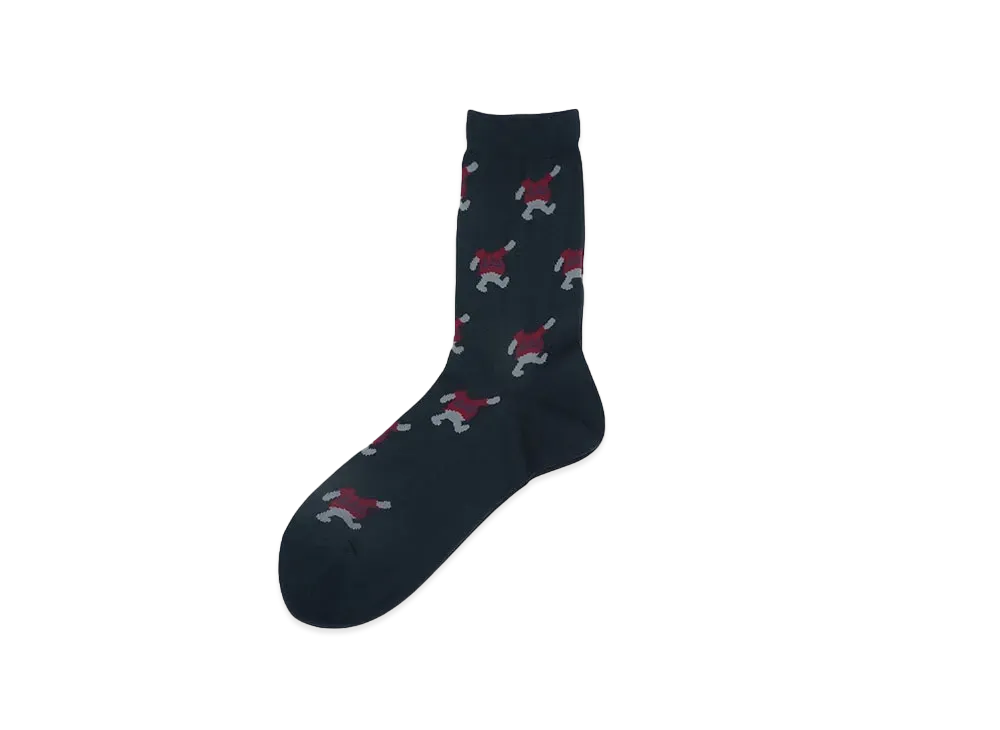 LAD MUSICIAN SOCKS LAD BEAR PAINTING "D/NAVY x D/RED"