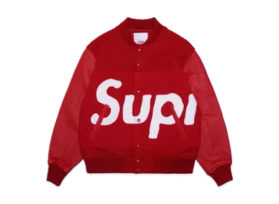 Supreme Big Logo Chenille Varsity Jacket "Red"