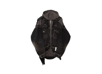 Maison MIHARA YASUHIRO Layered Denim Hooded Jacket "Black"