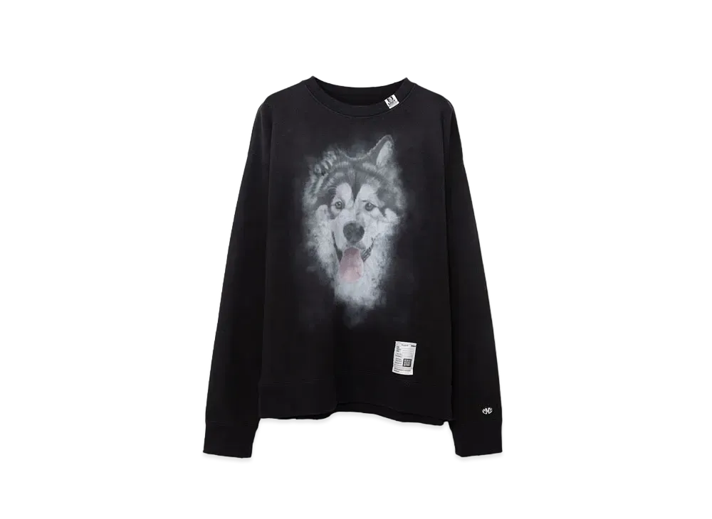 Maison MIHARA YASUHIRO Distressed Dog Printed Sweatshirt "Black"