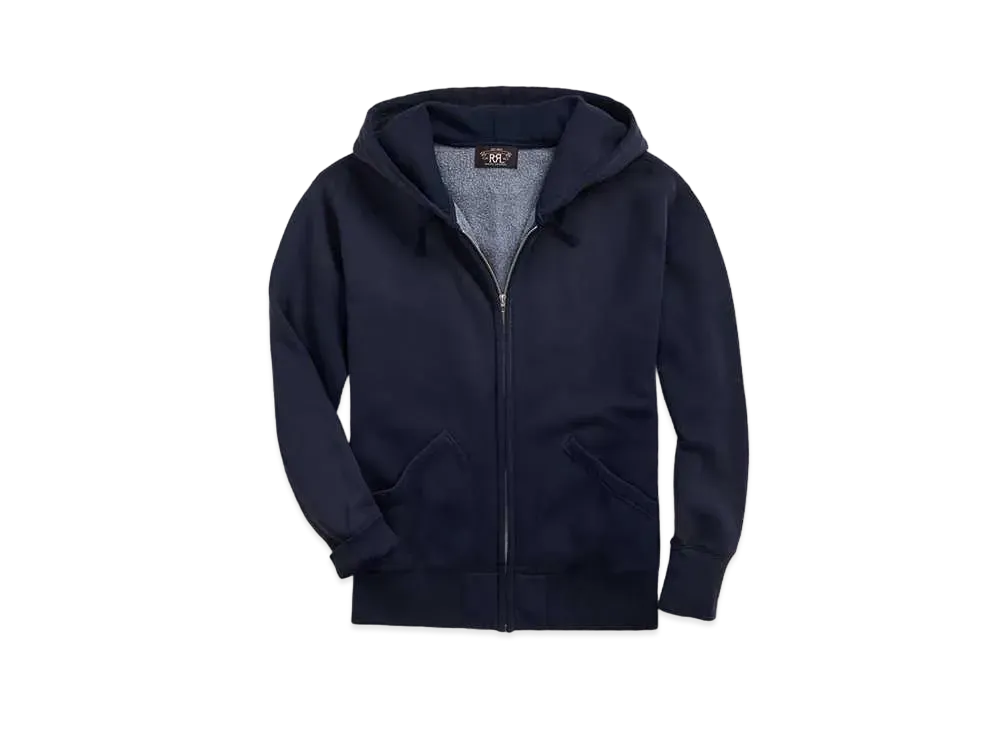RRL Ralph Lauren Fleece Hull Zip Hoodie "Navy"