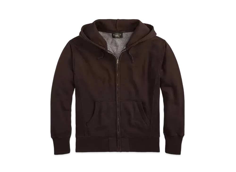 RRL Ralph Lauren Fleece Hull Zip Hoodie "Black"