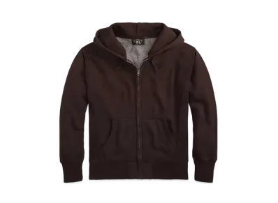 RRL Ralph Lauren Fleece Hull Zip Hoodie "Black"