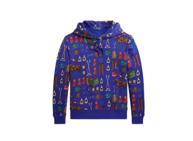 Polo Ralph Lauren Equestrian Print Fleece Hoodie "Blue"