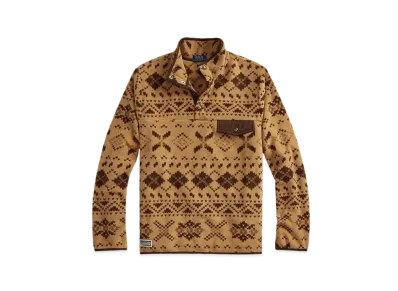Polo Ralph Lauren Fair Isle Brushed Fleece Pullover "Brown"