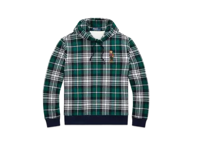 Polo Ralph Lauren Polo Bear Plaid Fleece Hoodie "Green"