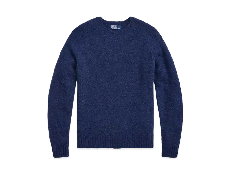 Polo Ralph Lauren Suede Patch Crew Neck Sweater "Navy"