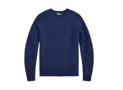 Polo Ralph Lauren Suede Patch Crew Neck Sweater "Navy"