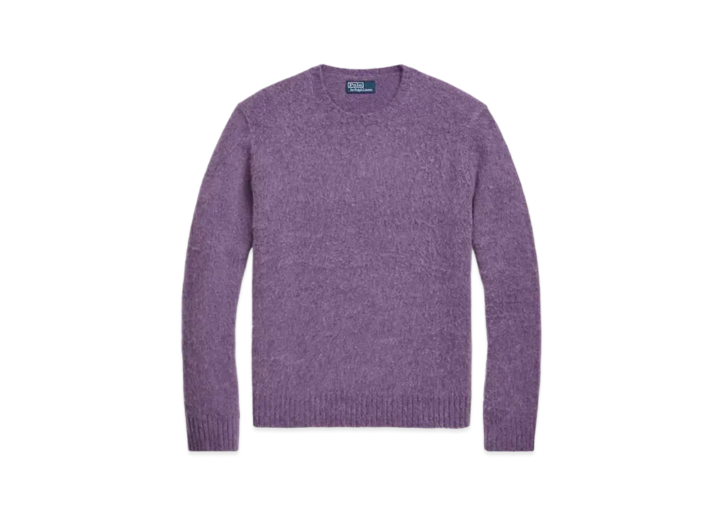 Polo Ralph Lauren Suede-Patch Wool-Cashmere Sweater "Purple"