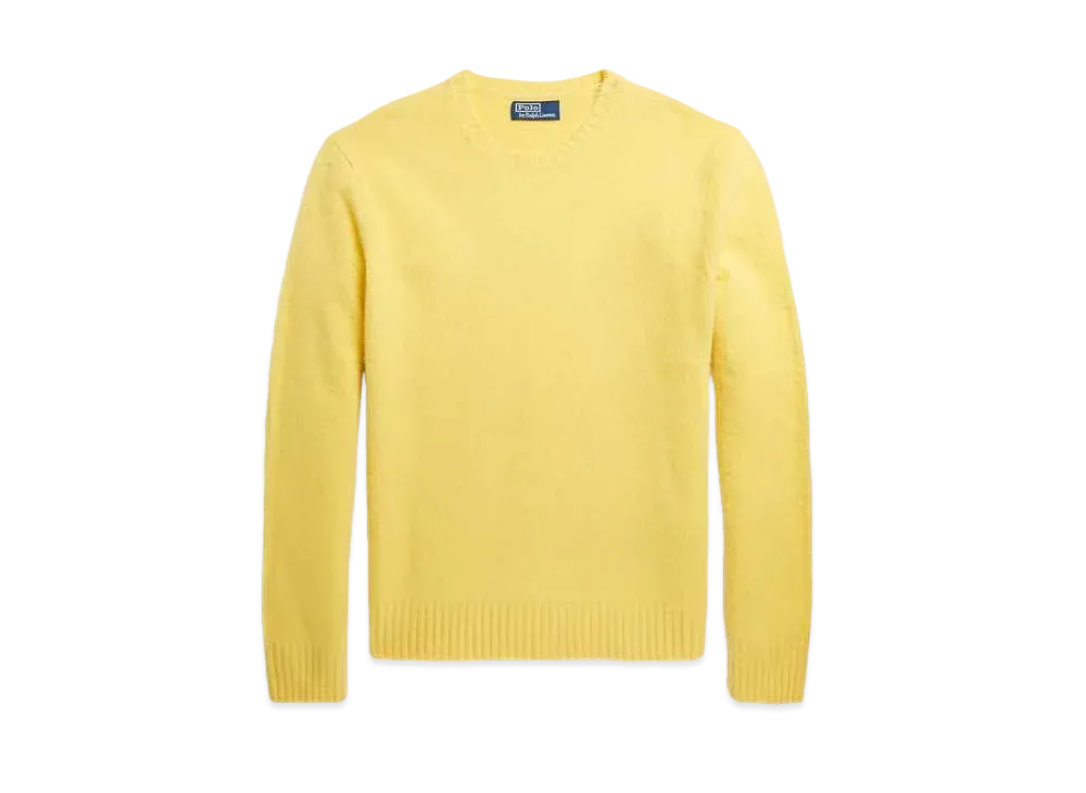 Polo Ralph Lauren Suede-Patch Wool-Cashmere Sweater "Yellow"