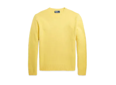 Polo Ralph Lauren Suede-Patch Wool-Cashmere Sweater "Yellow"