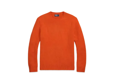 Polo Ralph Lauren Suede-Patch Wool-Cashmere Sweater "Orange"