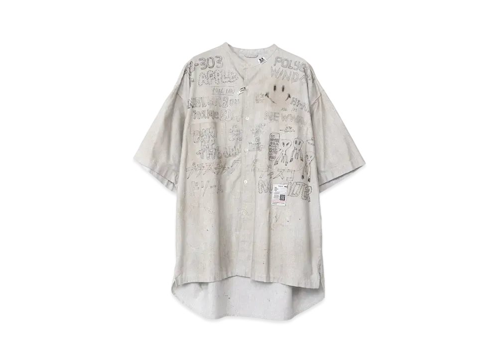 Maison MIHARA YASUHIRO Distressed Half-sleeve Shirt "Light Gray"