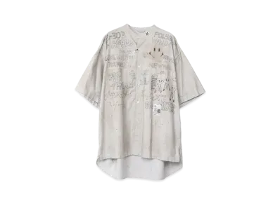 Maison MIHARA YASUHIRO Distressed Half-sleeve Shirt "Light Gray"