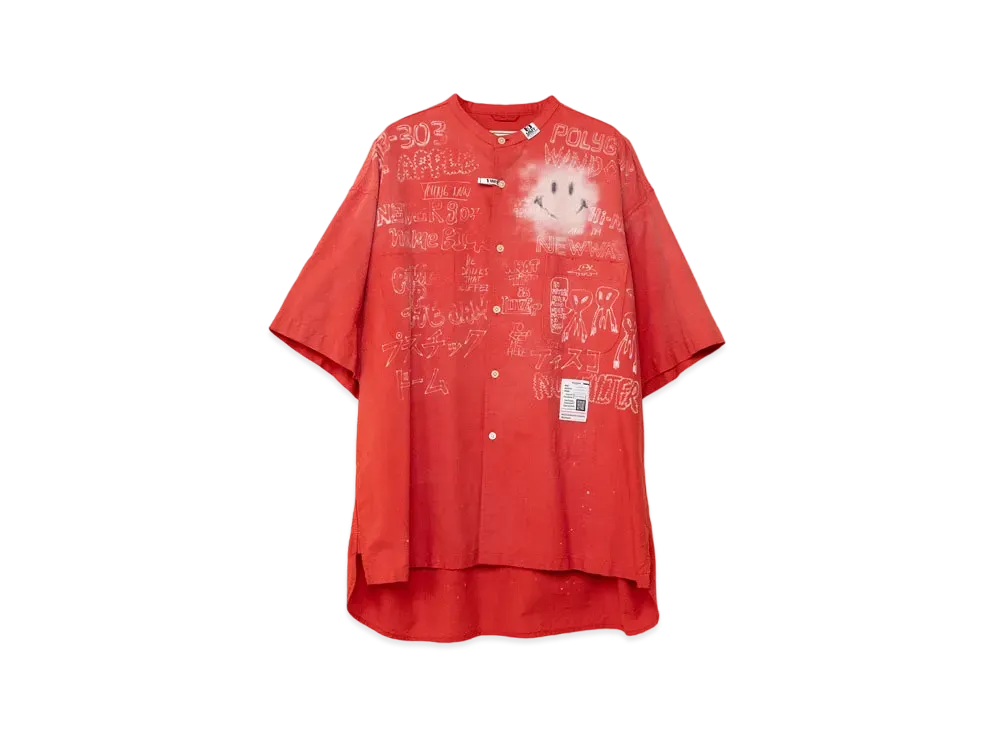 Maison MIHARA YASUHIRO Distressed Half-sleeve Shirt "Red"