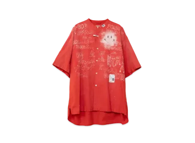 Maison MIHARA YASUHIRO Distressed Half-sleeve Shirt "Red"