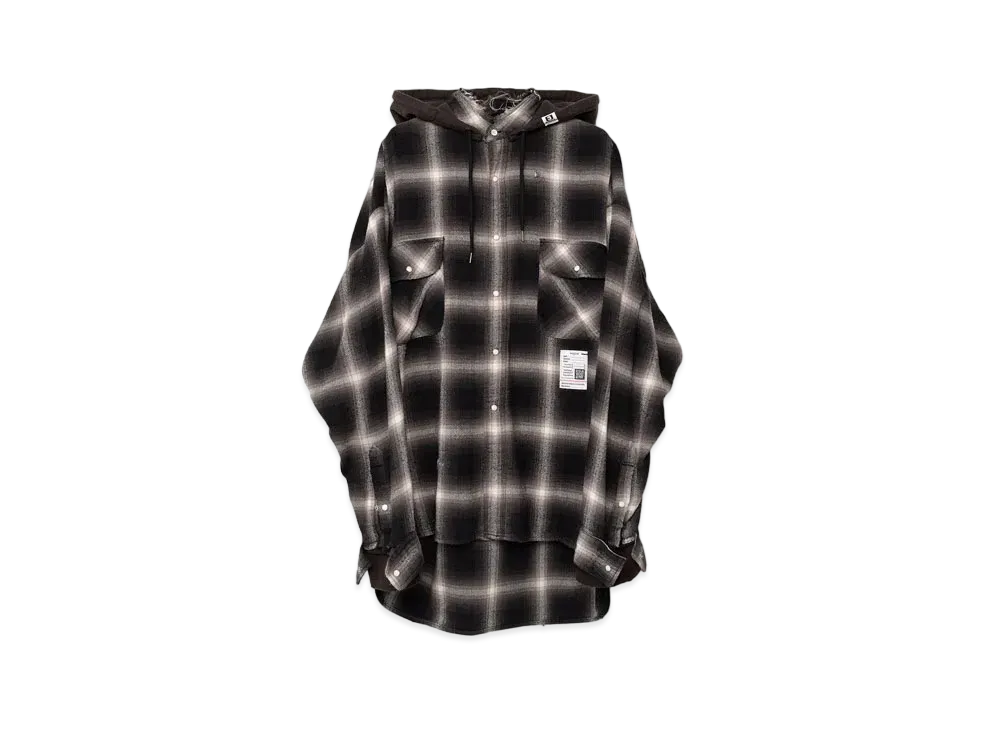Maison MIHARA YASUHIRO Hooded Check Shirt "Black"