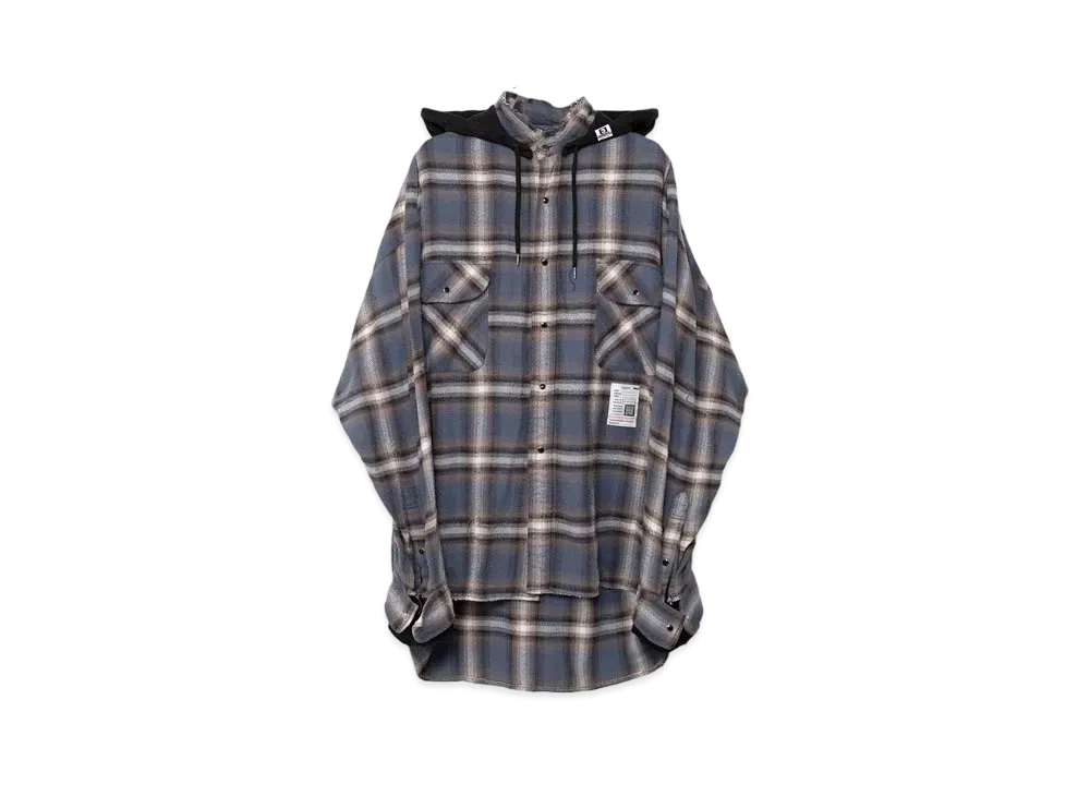 Maison MIHARA YASUHIRO Hooded Check Shirt "Blue"