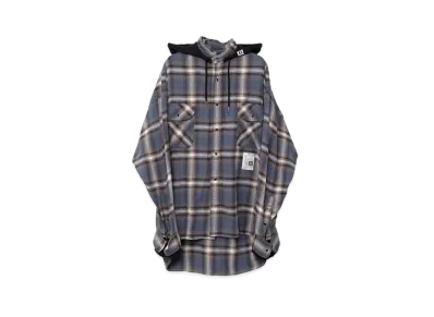 Maison MIHARA YASUHIRO Hooded Check Shirt "Blue"